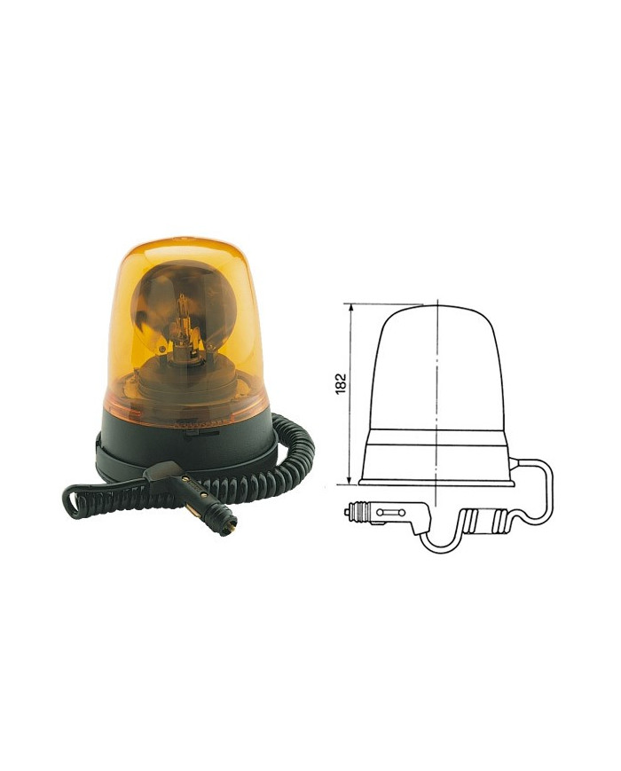 FARO ROTEANTE ARANCIO H1 BASE MAGNETICA