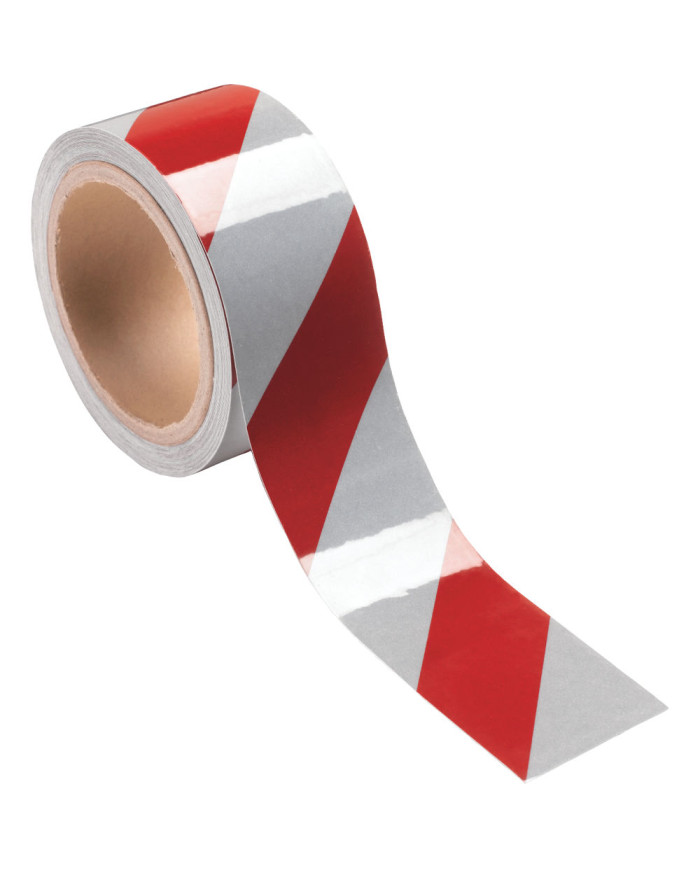 NASTRO AUTOADESIVO RETRORIFLETTENTE BIANCO-ROSSO