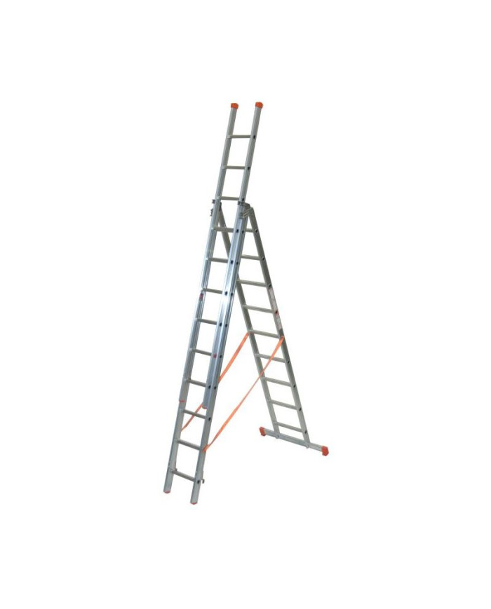 SCALA ALLUMINIO TRE RAMPE DA 9 GRADINI