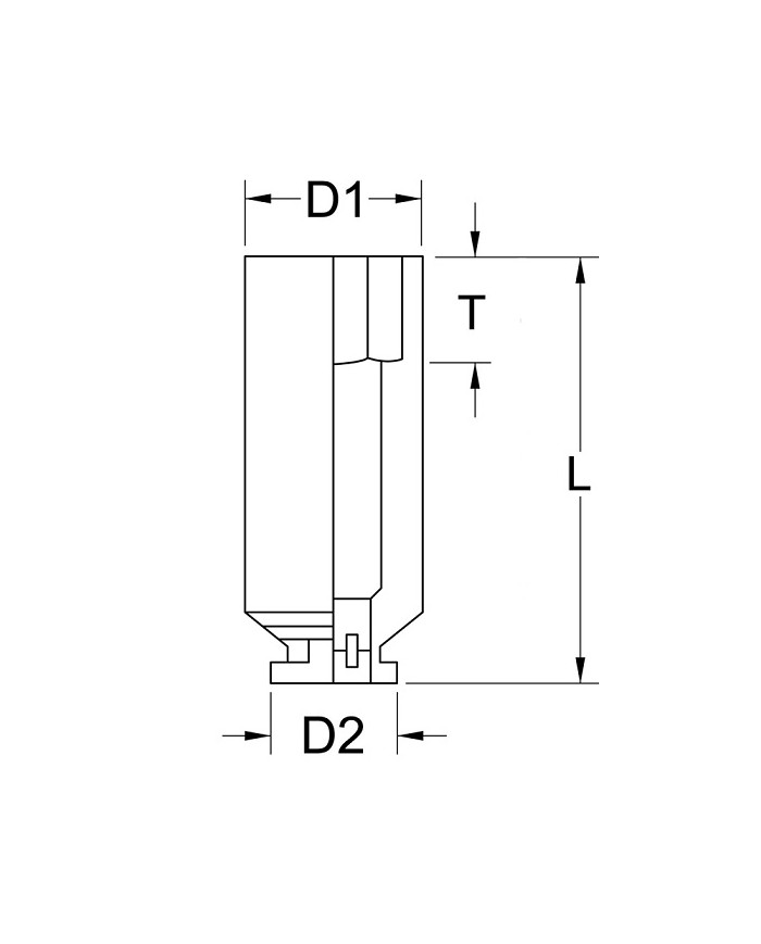1 BUSSOLA ESAGONALE IMPACT LUNGA 32 MM