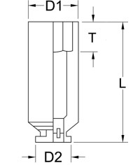 1 BUSSOLA ESAGONALE IMPACT LUNGA 32 MM