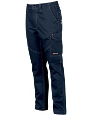 PANTALONE MULTITASCHE TG.M BLU 100% COTONE