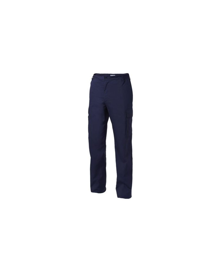 PANTALONE MULTITASCHE TG.M BLU 100% COTONE