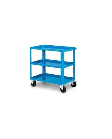 CARRELLO A 3 PIANI BLU CON RUOTE D.100