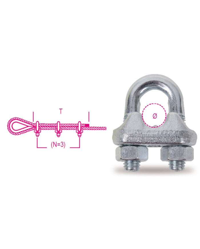 MORSETTO MM.20 (3/4) PER FUNI METALLICHE