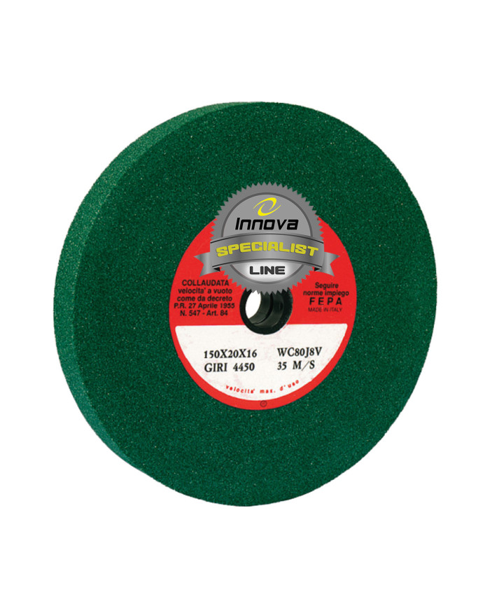 MOLA CARBON SILICIO VERDE D.200X25X32 MM GR 80