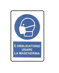 SEGNALE DI OBBLIGO MASCHERINA 33X50 CM ALLUMINIO