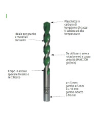 SET PUNTE PER GRANITO RETTIFICATA D.4-10 MM