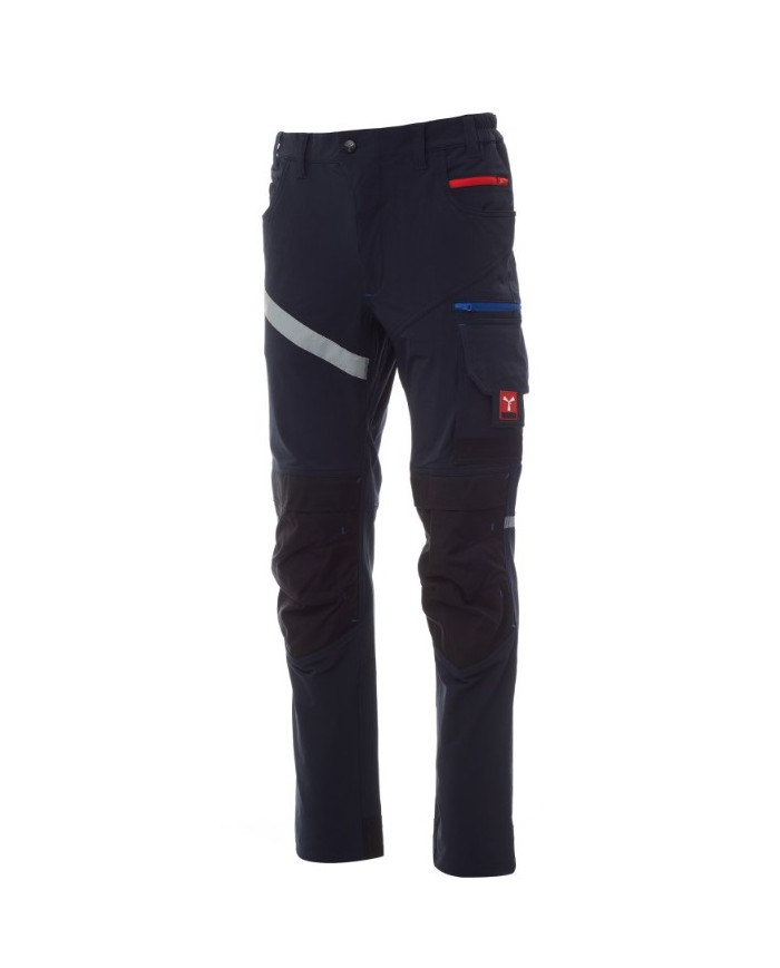 PANTALONE MULTITASCHE NXT BLU/NERO STRETCH