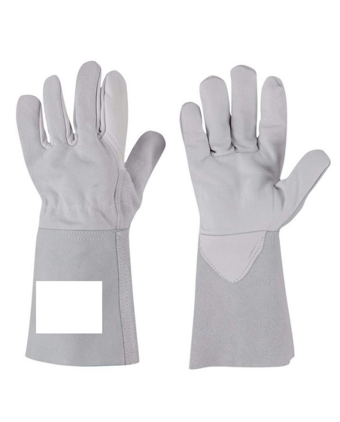 GUANTO FIORE  BIANCO DORSO IN CROSTA MODELLO LUNGO