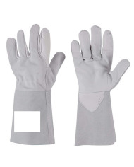 GUANTO FIORE  BIANCO DORSO IN CROSTA MODELLO LUNGO