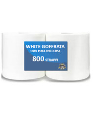 CARTA IN ROTOLO BIANCA GOFFRATA 800 STRAPPI