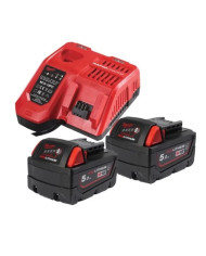 KIT BATTERIE MILWAUKEE 18V CON 2 BATTERIE 5.0AH