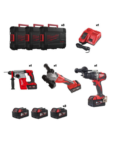 SET MILWAUKEE  POWERPACK IN2 M18FPP3AG-503X PARTI