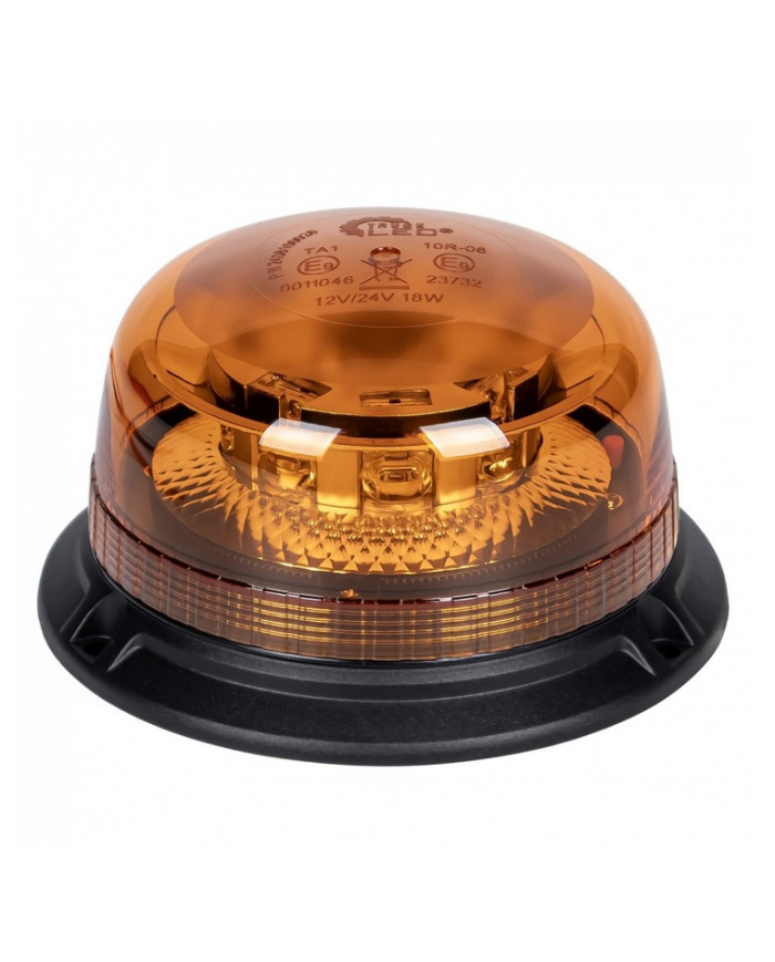 SEGNALE LUMINOSO 8LED ARANCIO 12/24V BASE PIANA