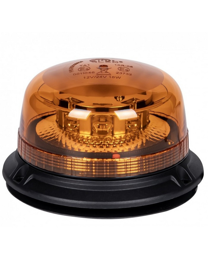SEGNALE LUMINOSO 8LED ARANCIO 12/24V BASE PIANA