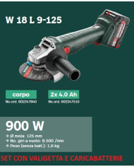 SMERIGLIATRICE ANGOLARE W 18 L 9-125