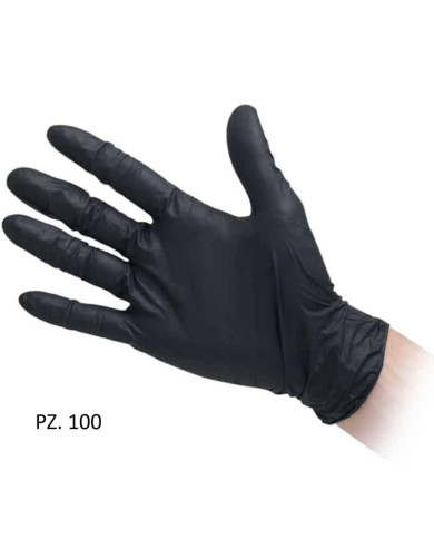 GUANTI NITRILE SENZA POLVERE PZ. 100 COLORE NERO