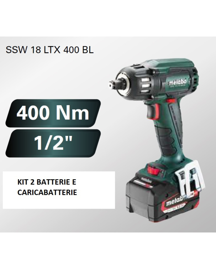 AVVITATORE IMPULSI METABO 1/2 18V 400NM SOLO CORPO
