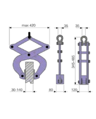 PINZA DI SOLLEVAMENTO LAMIERE PORTATA KG.4500
