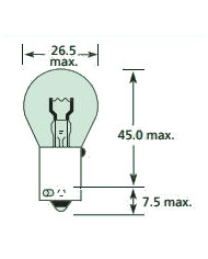 LAMPADA  21W BAUS15S AMBER