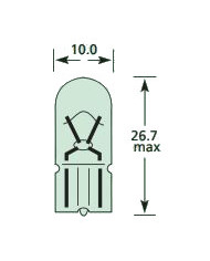 LAMPADA  5W W2.1X9.5D VETRO