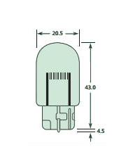 LAMPADA 12V/21W T20 VETRO