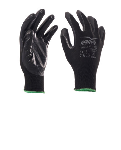 GUANTO NBR NERO POLIESTERE SPALMATO NITRILE
