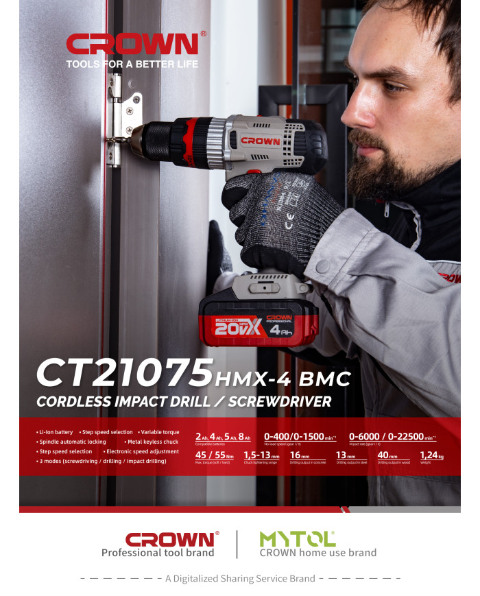 TRAPANO A BATTERIA LITHIUM-ION 20 V MAX* CON CAPAC