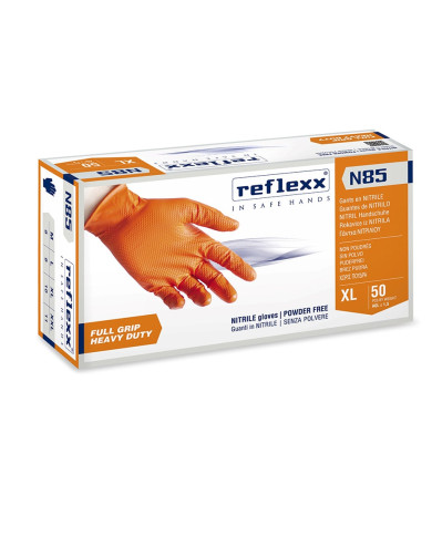 GUANTI NITRILE FULL GRIP PZ.50 ARANCIO